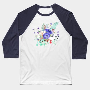 purple anemone flowers watercolor arrangement Baseball T-Shirt